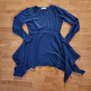 Orange brand blue mini dress